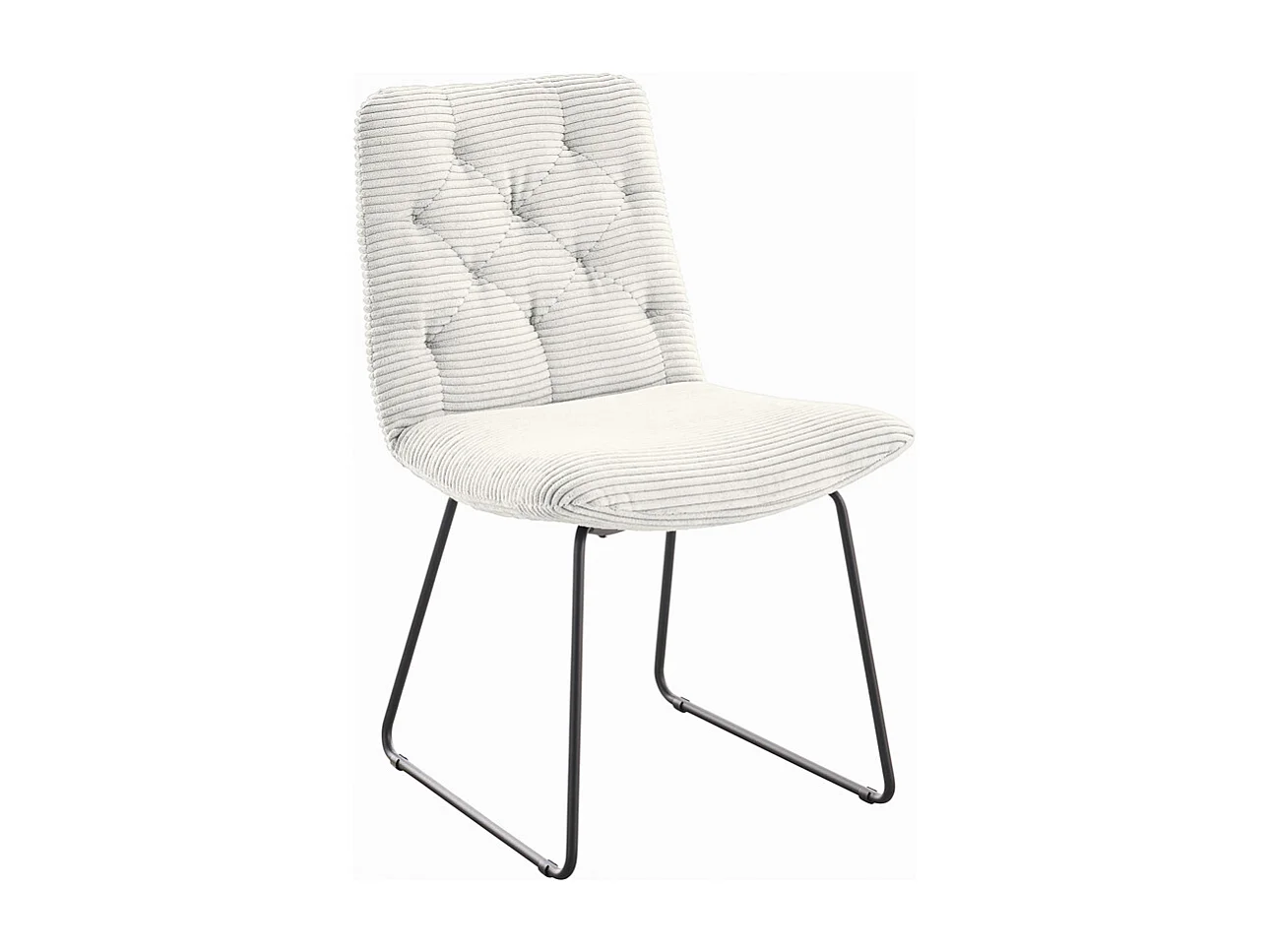 Chaise rembourrée - blanc Velours côtelé - NEW CHARME