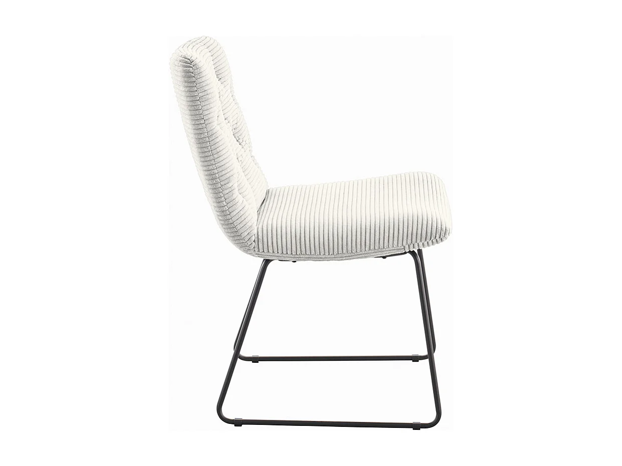 Chaise rembourrée - blanc Velours côtelé - NEW CHARME
