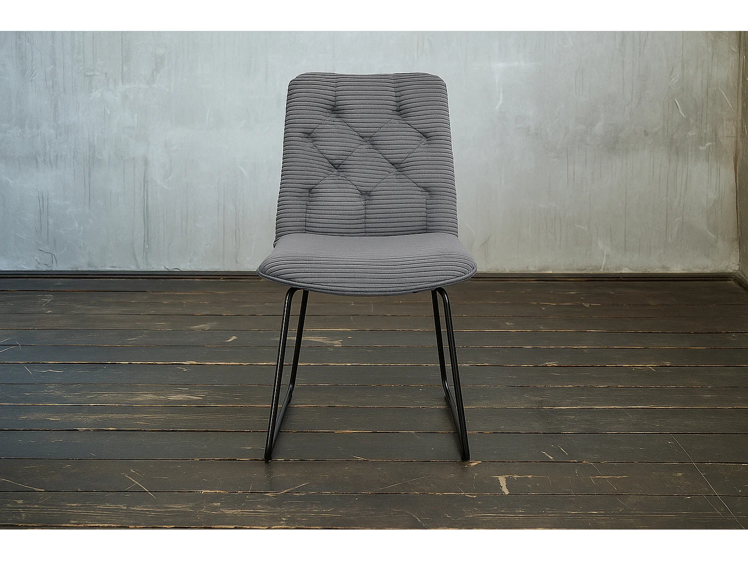 Sedia imbottita - Grigio Velluto a coste - NEW CHARME
