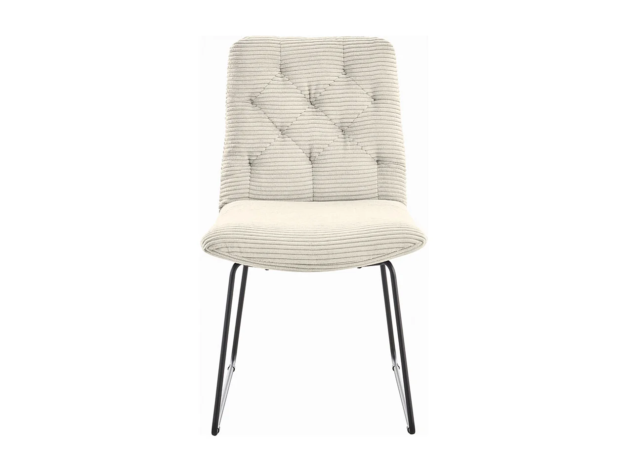 Chaise rembourrée - blanc crème Velours côtelé - NEW CHARME