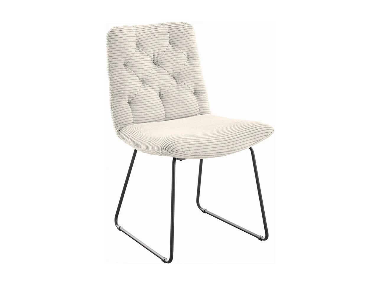 Chaise rembourrée - blanc crème Velours côtelé - NEW CHARME
