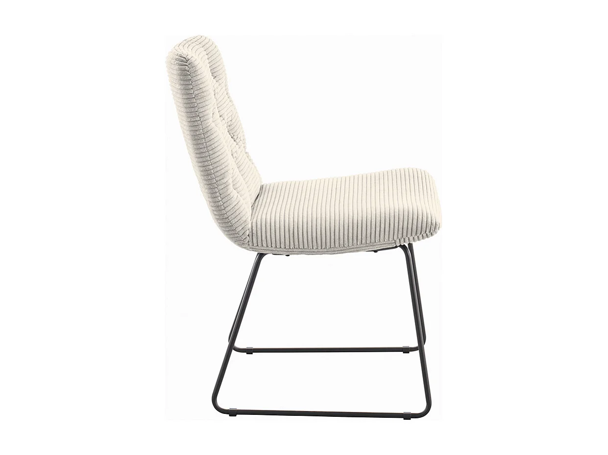 Chaise rembourrée - blanc crème Velours côtelé - NEW CHARME