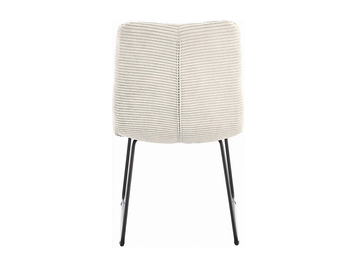 Chaise rembourrée - blanc crème Velours côtelé - NEW CHARME