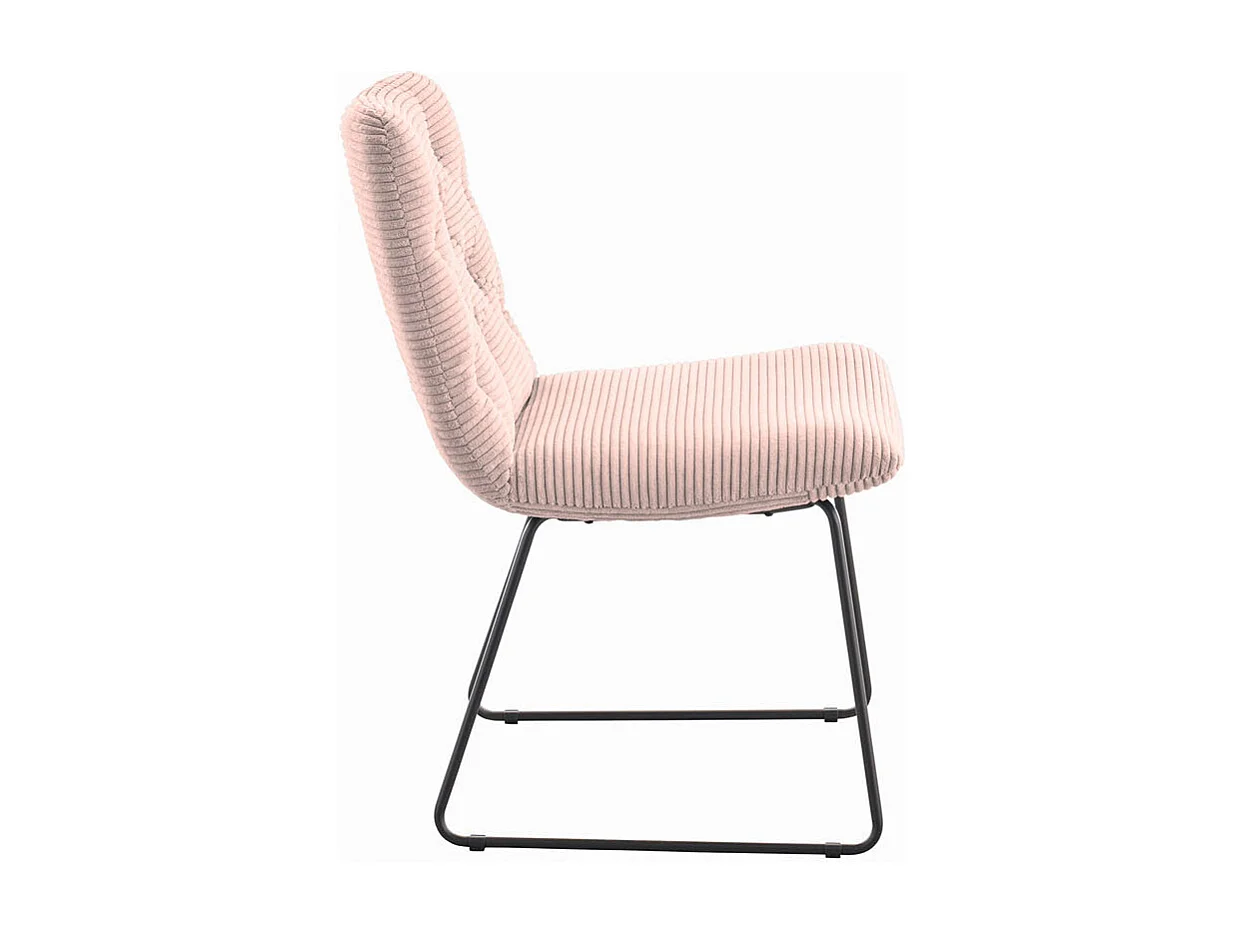 Chaise - Rose Velours côtelé - NEW CHARME