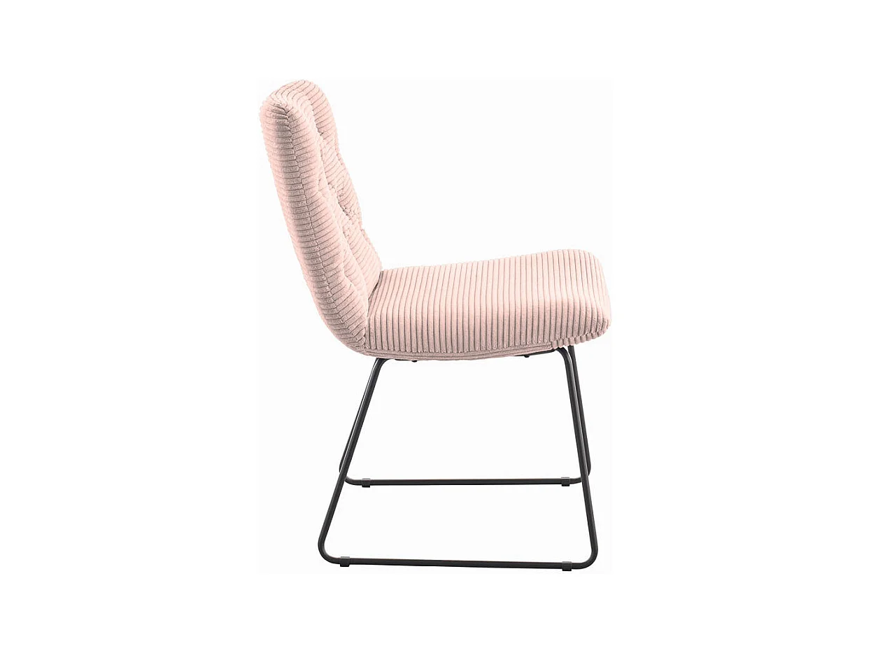 Chaise - Rose Velours côtelé - NEW CHARME