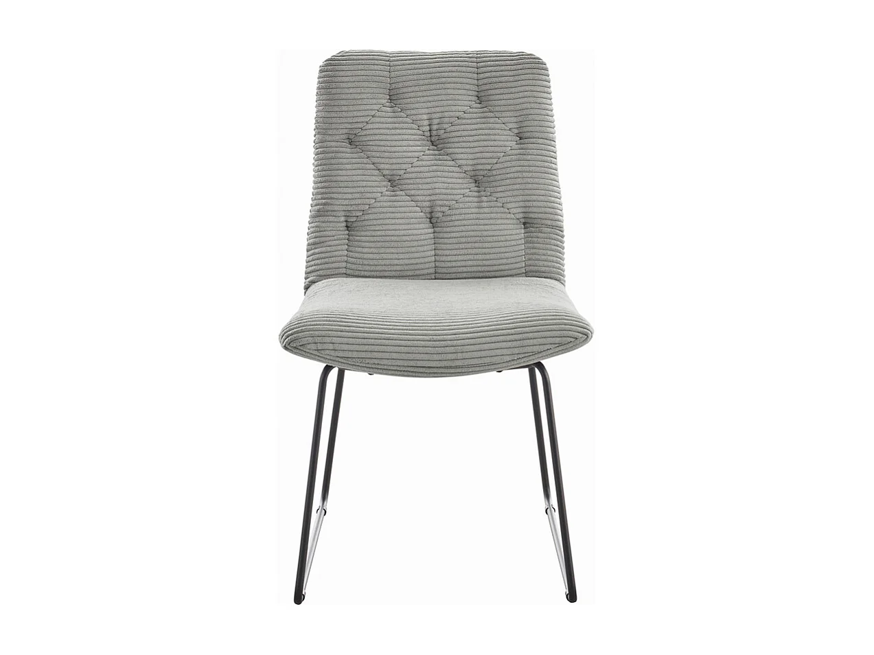 Chaise rembourrée - gris pierre Velours côtelé - NEW CHARME