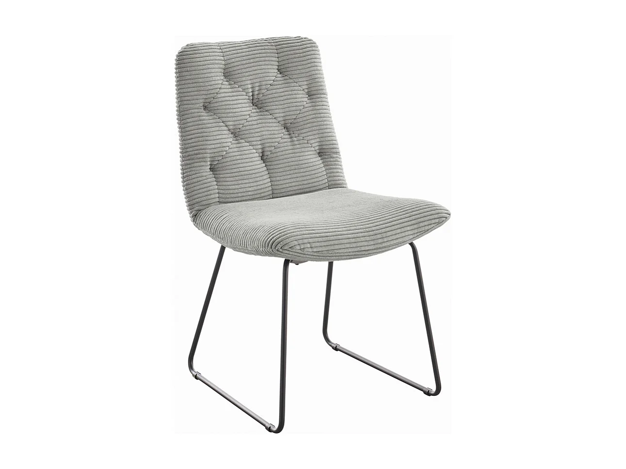 Chaise rembourrée - gris pierre Velours côtelé - NEW CHARME