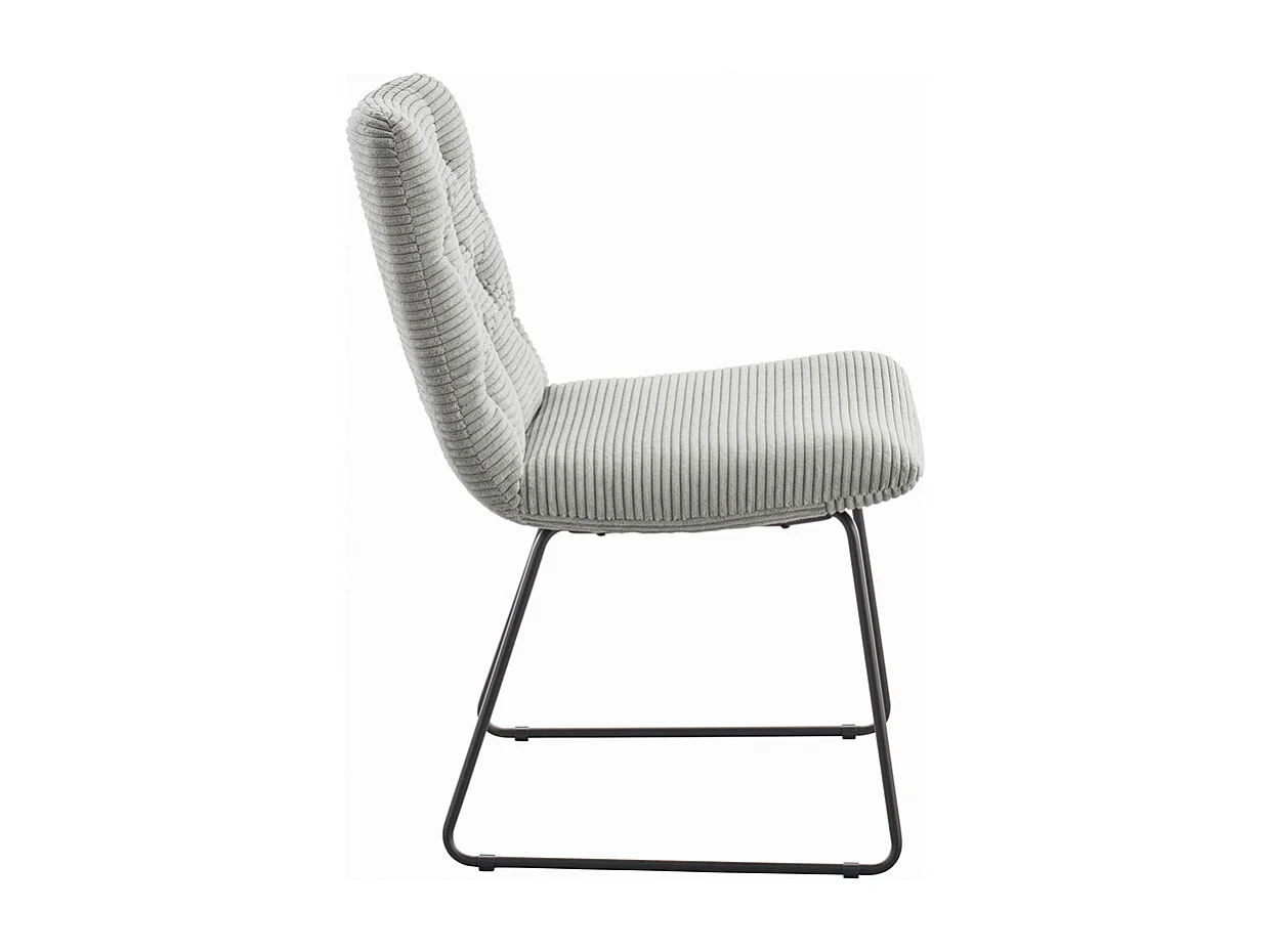 Chaise rembourrée - gris pierre Velours côtelé - NEW CHARME