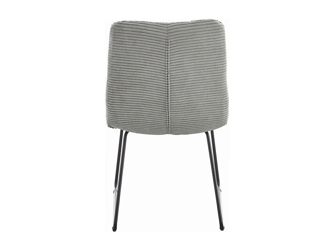 Chaise rembourrée - gris pierre Velours côtelé - NEW CHARME