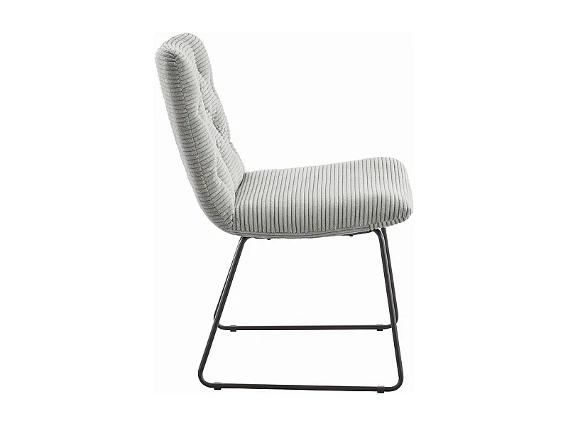 Chaise - gris pierre Velours côtelé - NEW CHARME