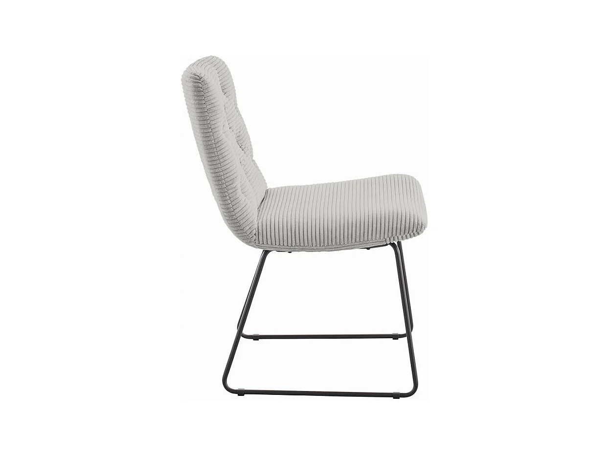 Chaise - gris clair Velours côtelé - NEW CHARME