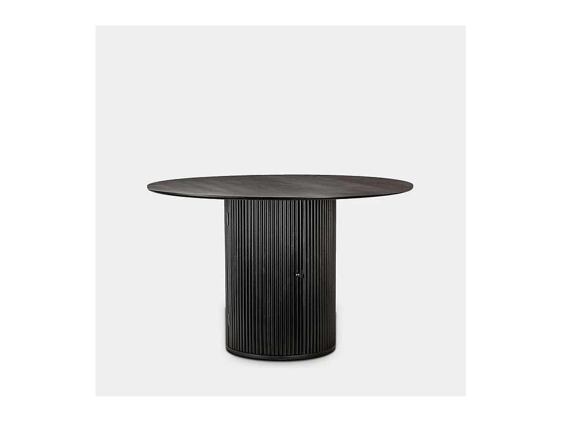 Table fixe en bois noir 120x75 cm-Vemi