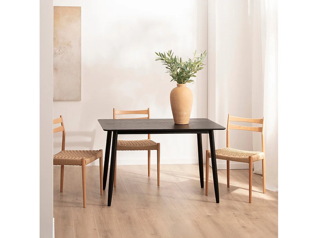 Mesa fija de Madera Negro 75 x 120- Ada