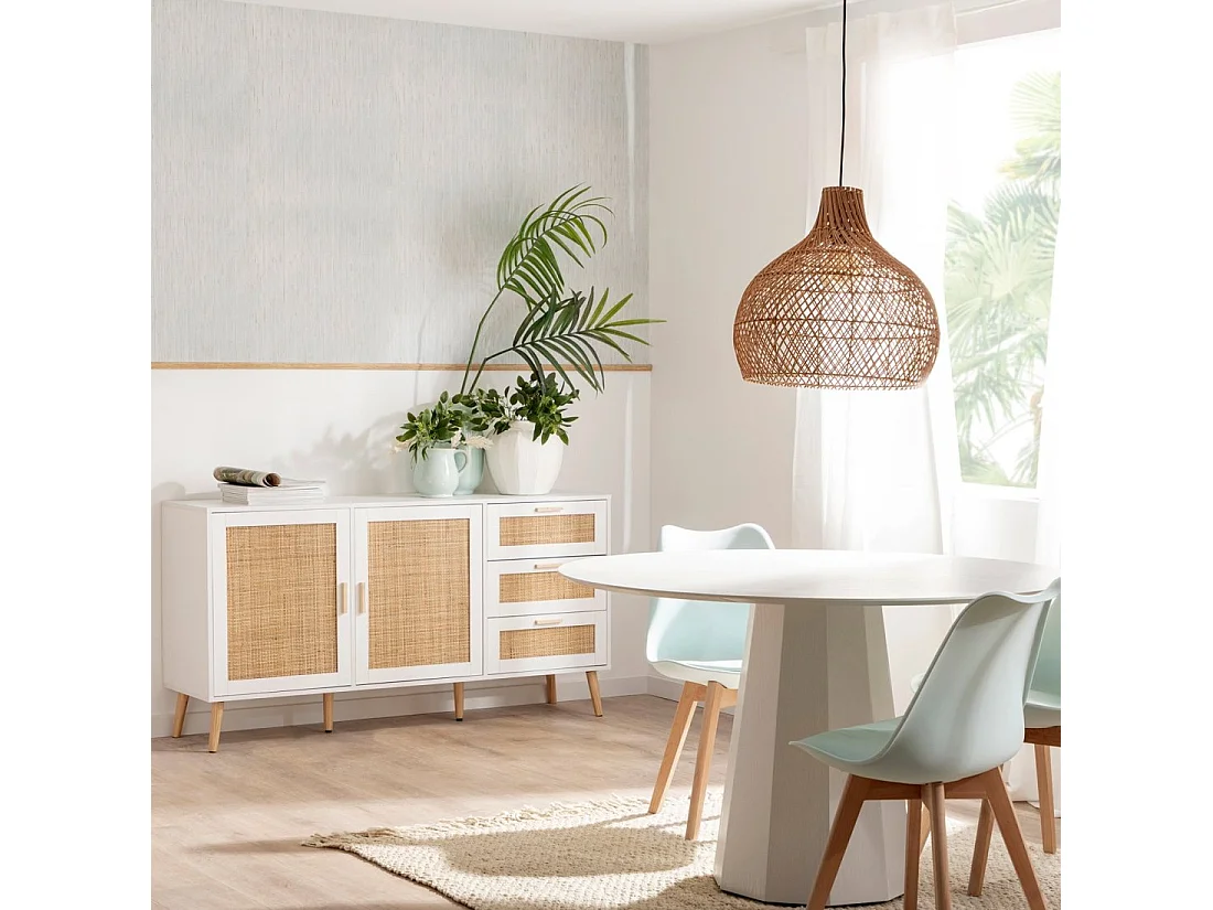 Aparador de Fibra natural Blanco 79 x 148- Tahiti