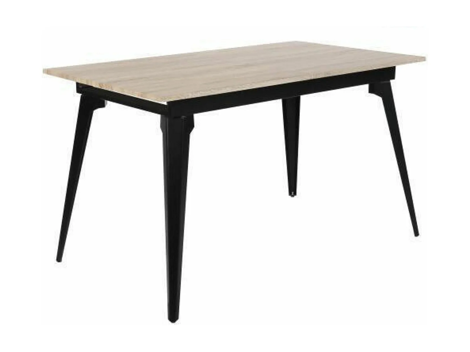 Mesa de Comedor Extensible Moderna – Acabado en Color Roble y Patas Negro Mate | Ajustable de 140/180x 80x 75 cm