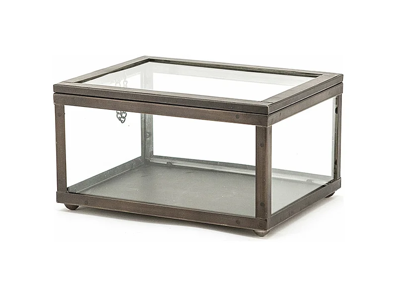 Présentoir vitrine - Métal anthracite 28x22x15,5 cm