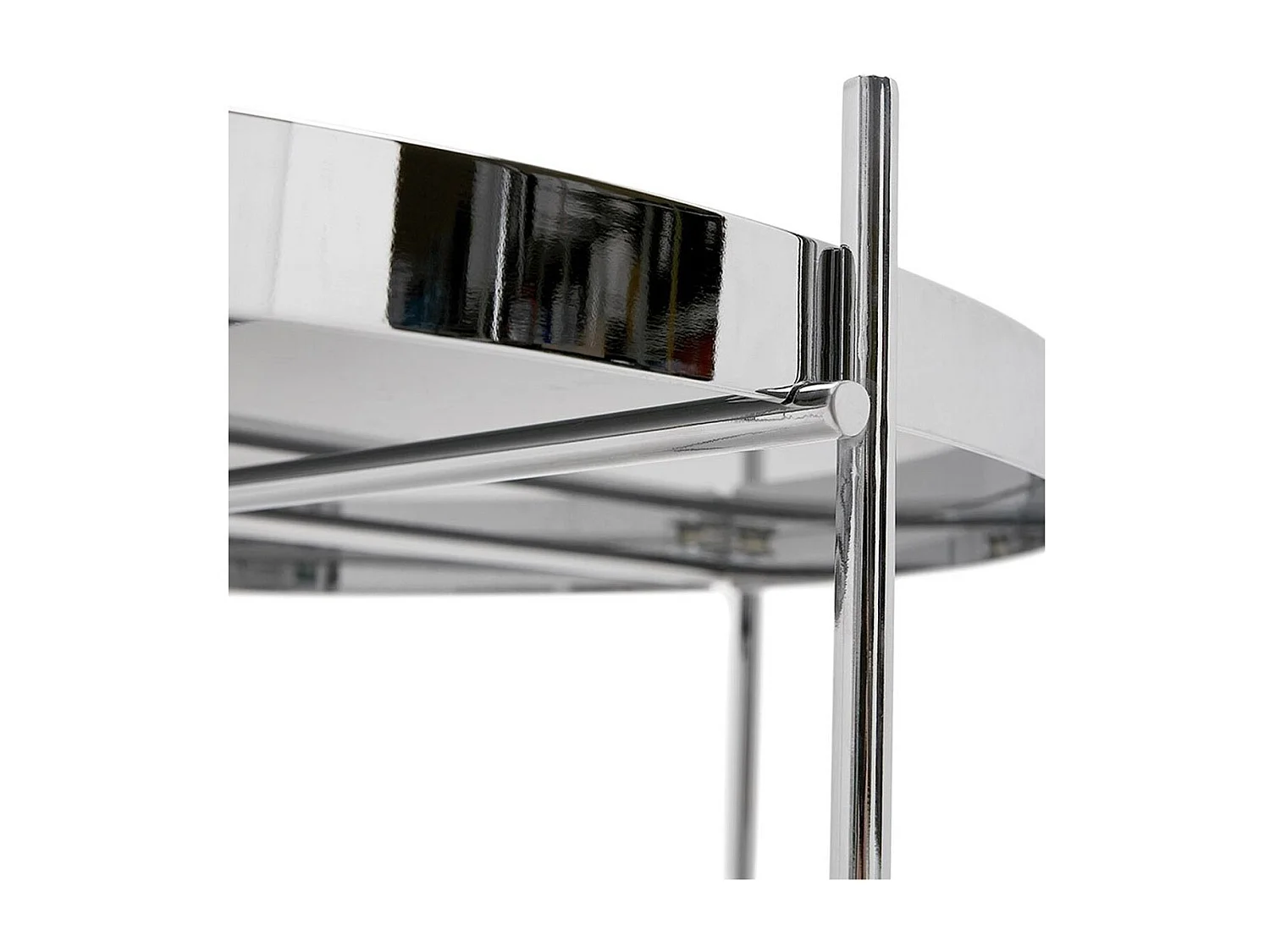 Table Basse Design en Verre "Rona" 83cm Chromé