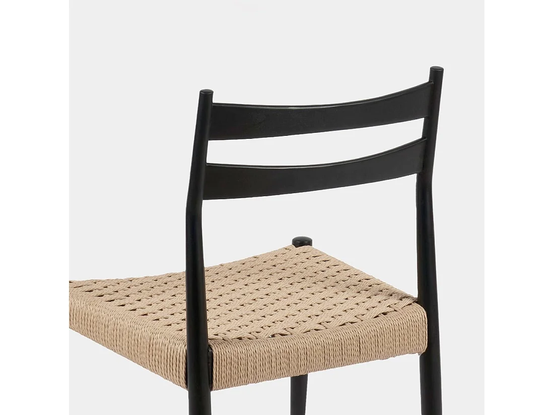 Chaise de salle à manger en bois noir-naturel 51x81 cm-Vina