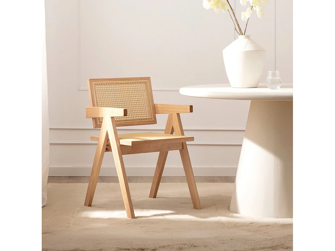 Chaise de salle à manger en bois naturel 51x80 cm-Nelha