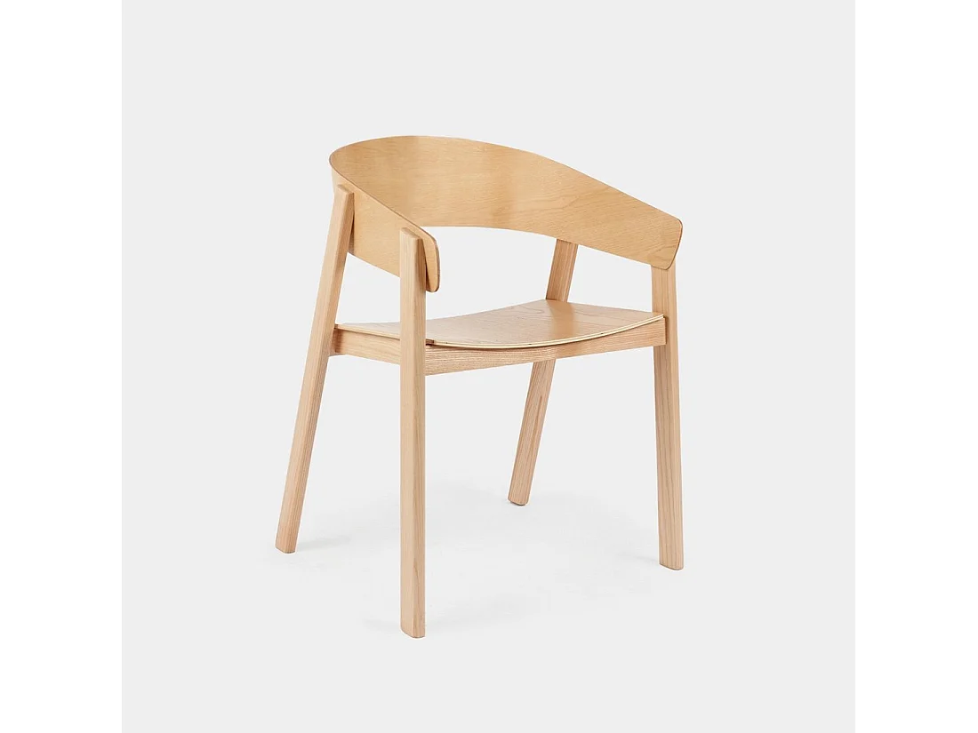 Chaise de salle à manger en bois naturel 57x75 cm-Niha