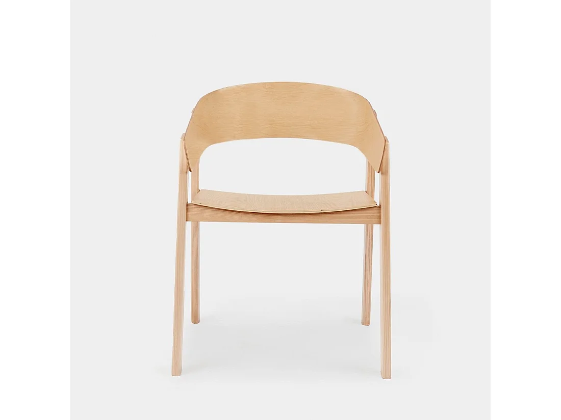 Chaise de salle à manger en bois naturel 57x75 cm-Niha