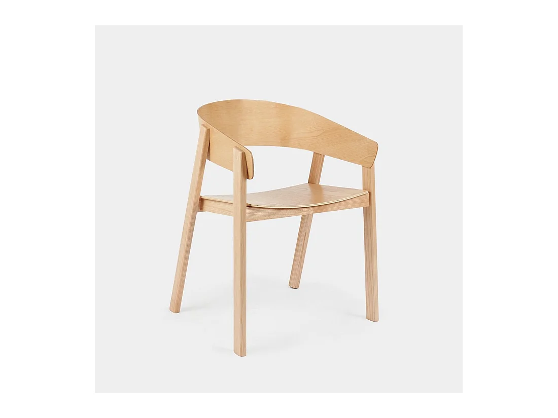 Chaise de salle à manger en bois naturel 57x75 cm-Niha