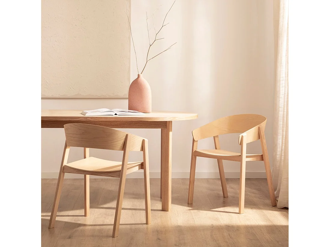 Silla de comedor de Madera Natural 75 x 57- Niha