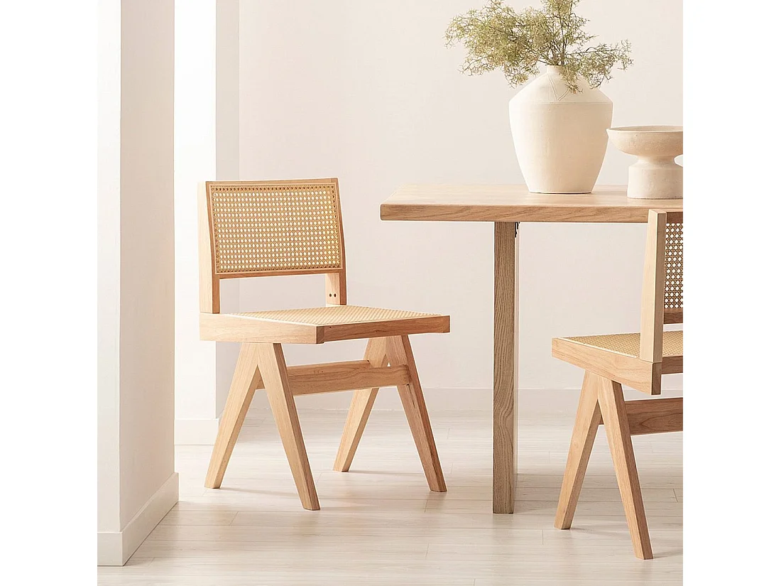 Silla de comedor de Madera Natural 80 x 44- Nelha