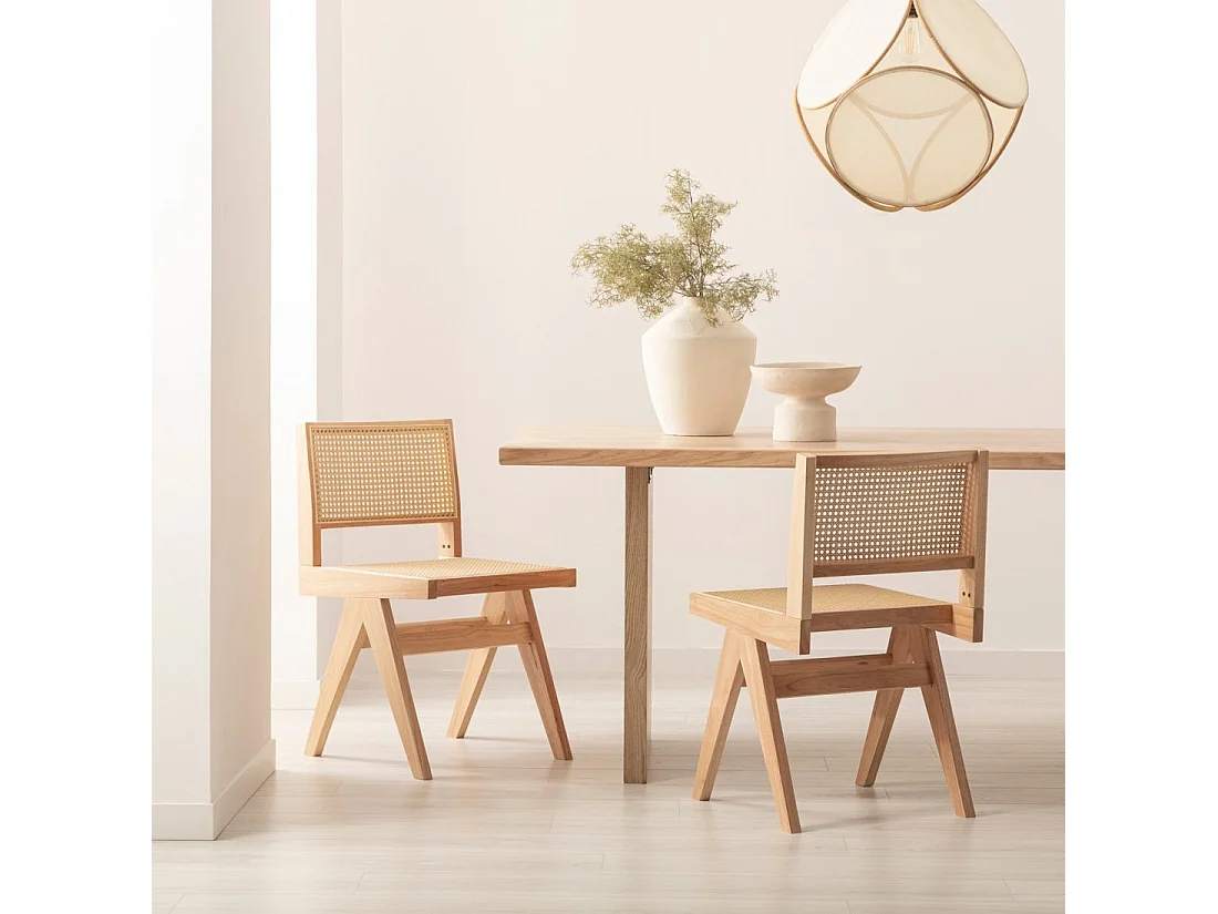 Silla de comedor de Madera Natural 80 x 44- Nelha