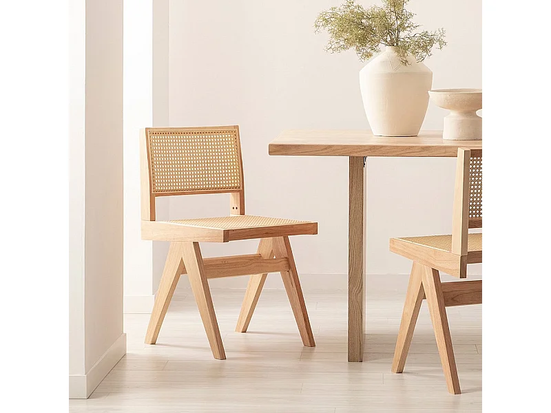 Silla de comedor de Madera Natural 80 x 44- Nelha