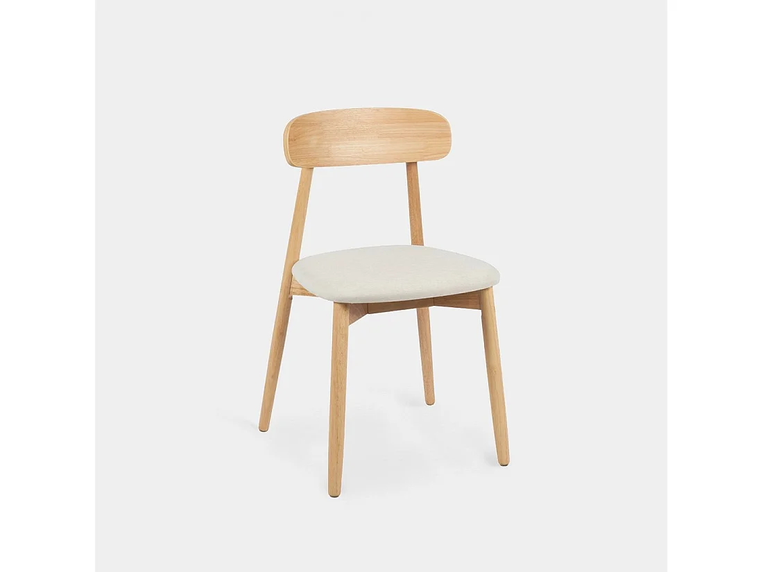 Chaise de salle à manger en bois beige-naturel 46x83 cm-Leyre