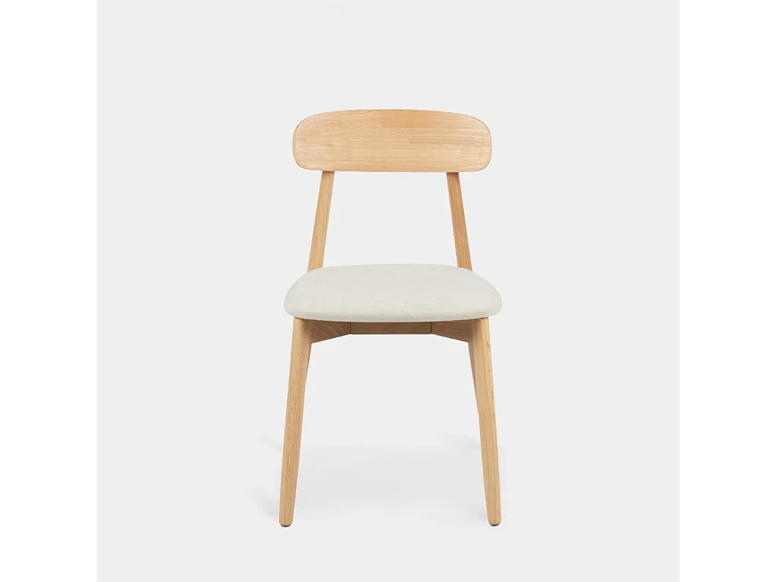 Chaise de salle à manger en bois beige-naturel 46x83 cm-Leyre