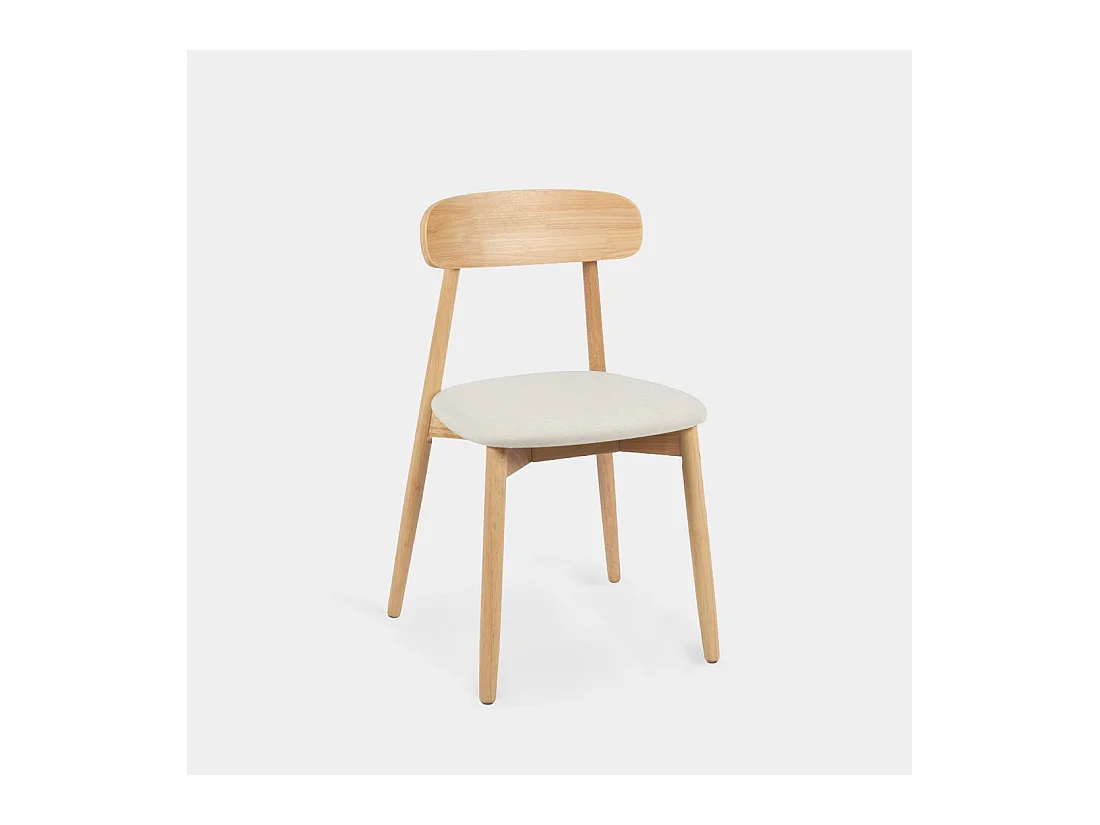 Chaise de salle à manger en bois beige-naturel 46x83 cm-Leyre