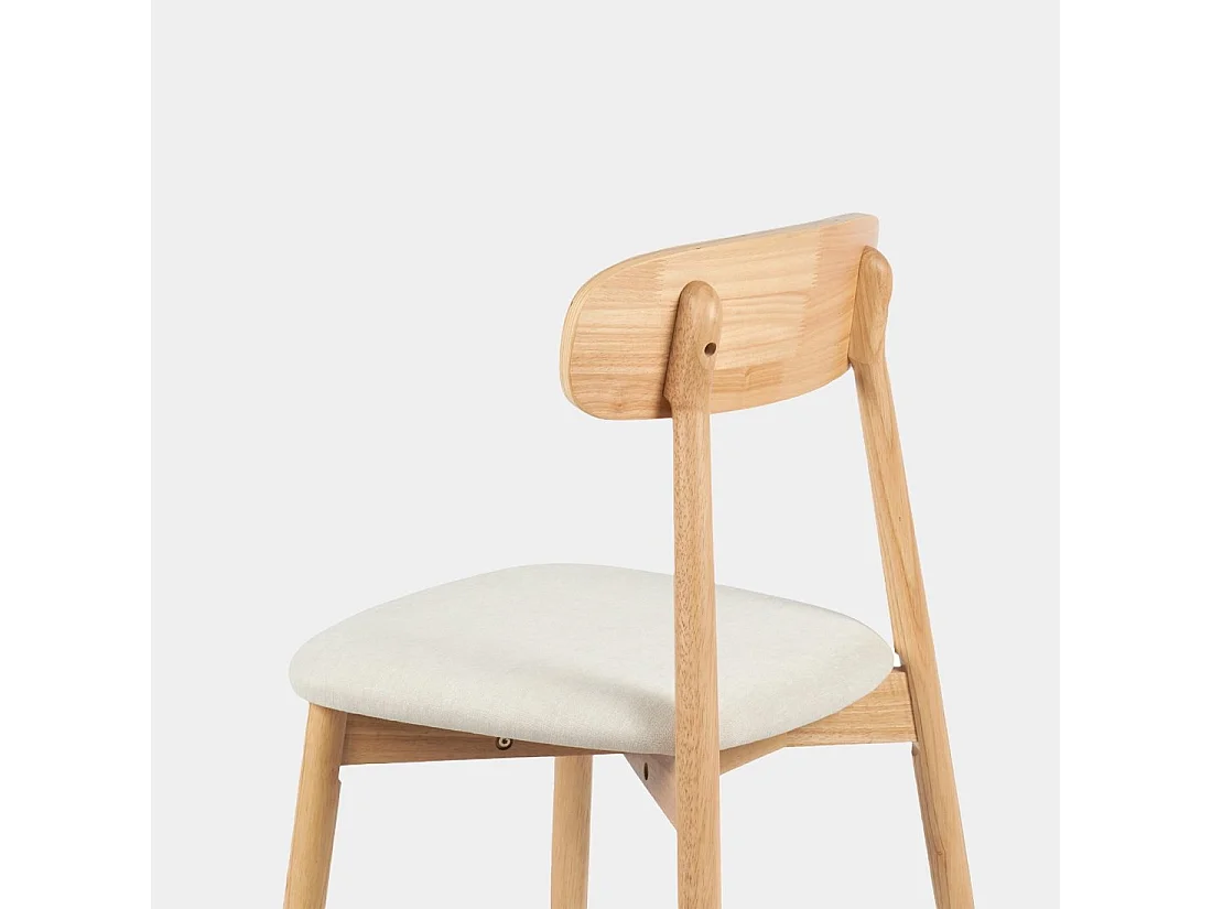 Chaise de salle à manger en bois beige-naturel 46x83 cm-Leyre