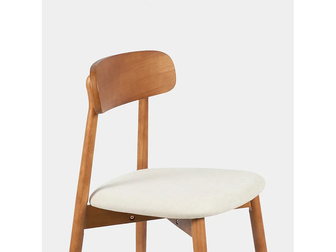 Chaise de salle à manger en bois beige-noyer 46x83 cm-Leyre