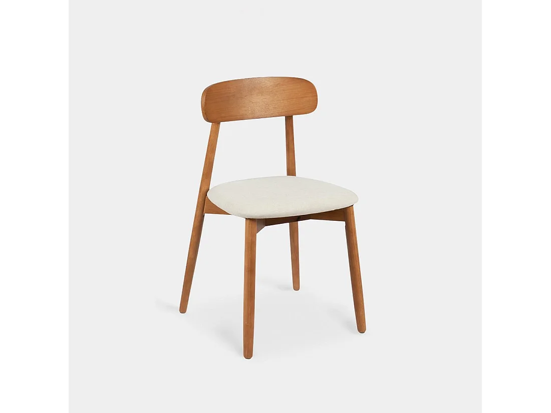 Silla de comedor de Madera Beige-Nogal 83 x 46- Leyre