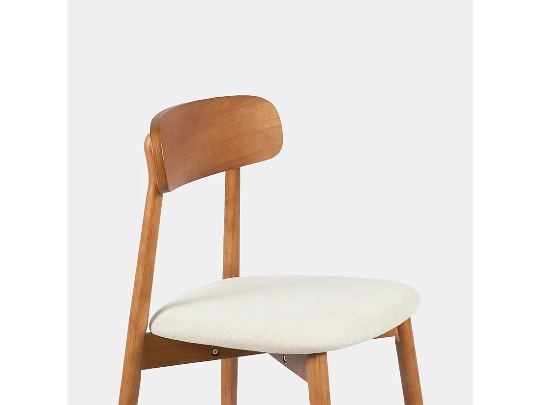 Silla de comedor de Madera Beige-Nogal 83 x 46- Leyre