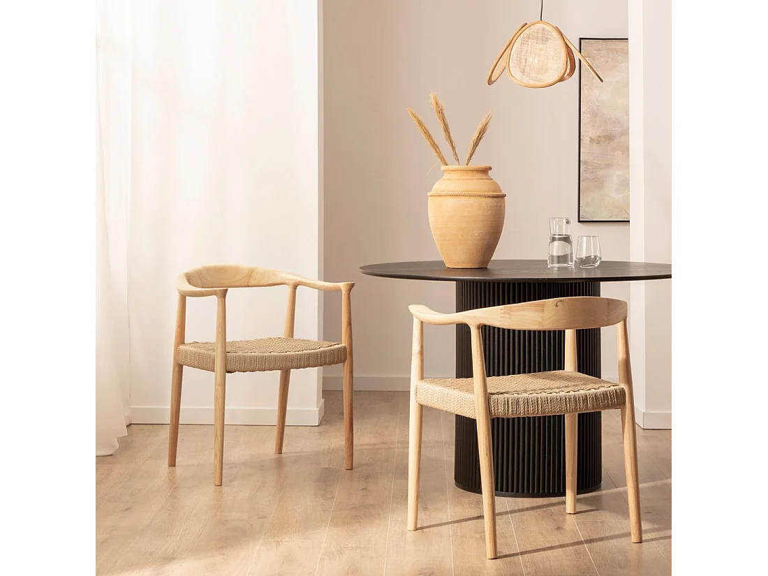 Silla de comedor de Madera Natural 74 x 65- Thesa