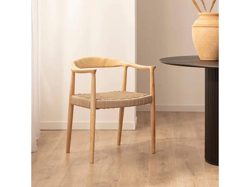 Silla de comedor de Madera Natural 74 x 65- Thesa