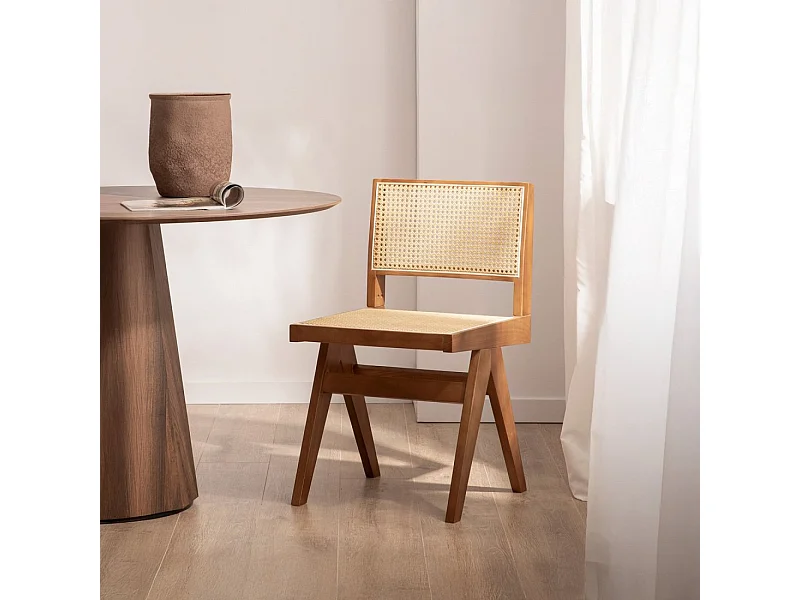 Silla de comedor de Madera Nogal-Natural 80 x 44- Nelha