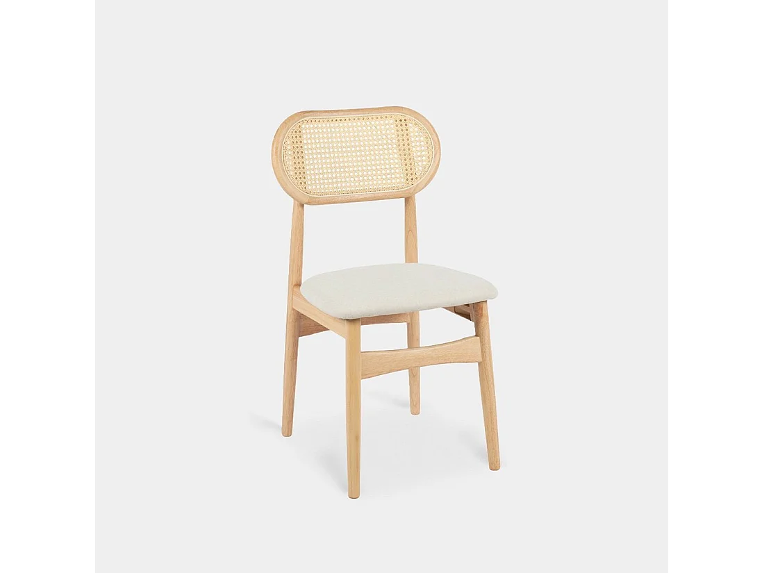 Chaise de salle à manger en bois beige-naturel 47x86 cm-Moyl