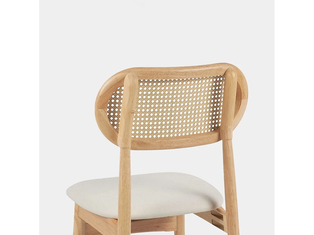 Chaise de salle à manger en bois beige-naturel 47x86 cm-Moyl