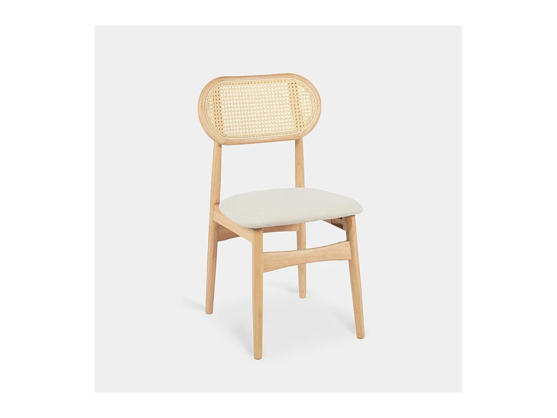 Chaise de salle à manger en bois beige-naturel 47x86 cm-Moyl