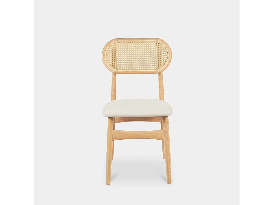 Chaise de salle à manger en bois beige-naturel 47x86 cm-Moyl