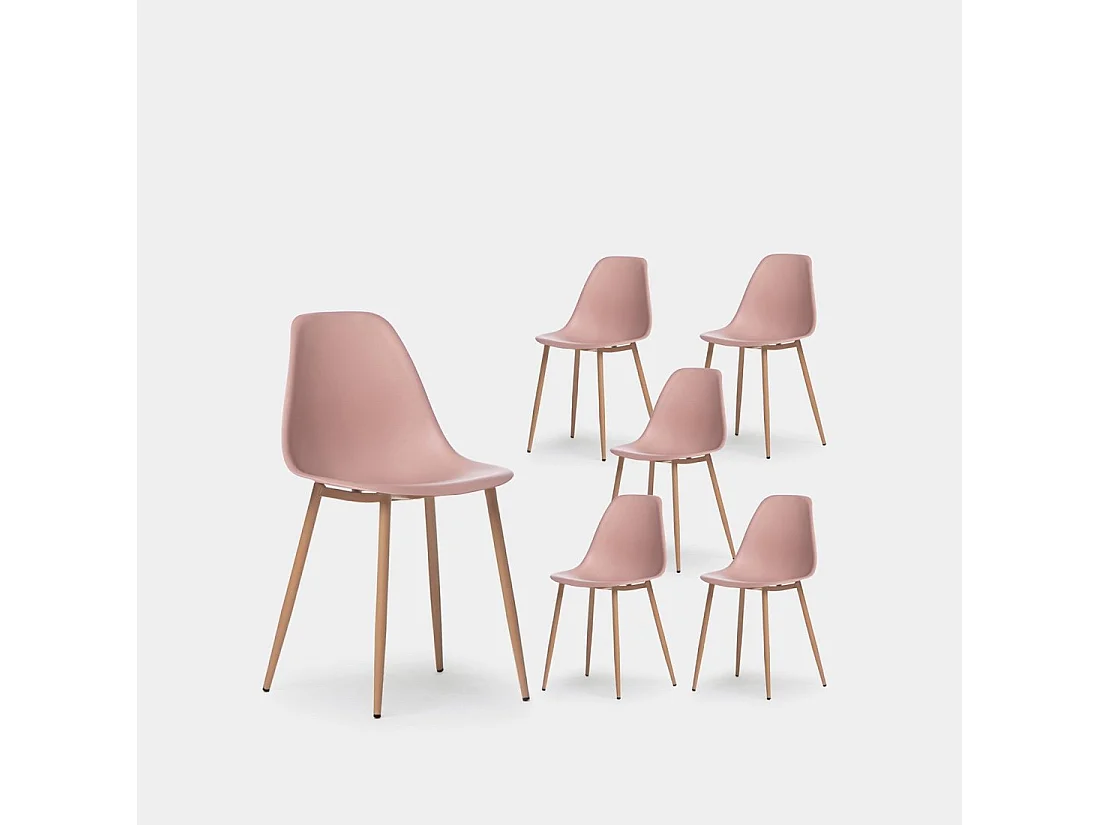 Chaise d'extérieur en plastique rose 45x80 cm-Nina