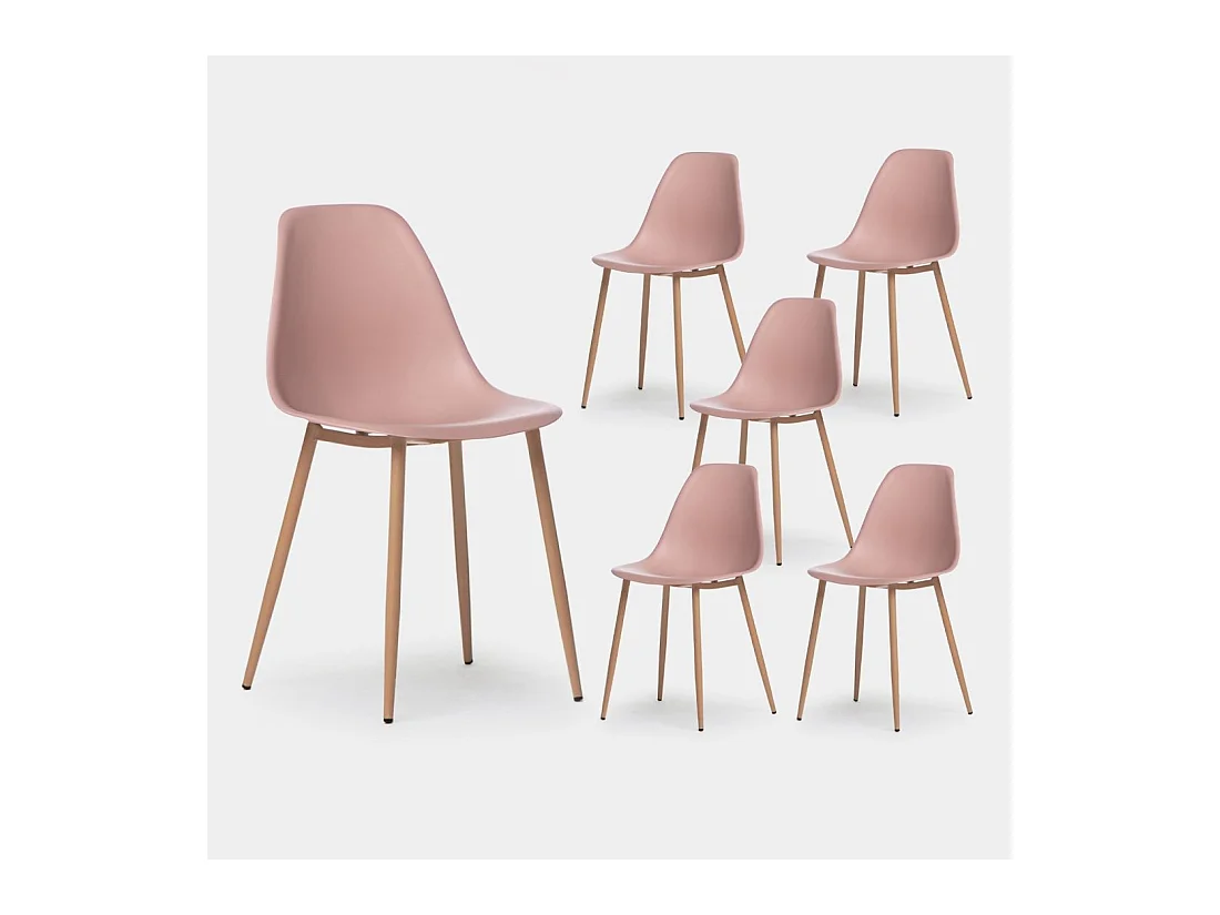 Chaise d'extérieur en plastique rose 45x80 cm-Nina
