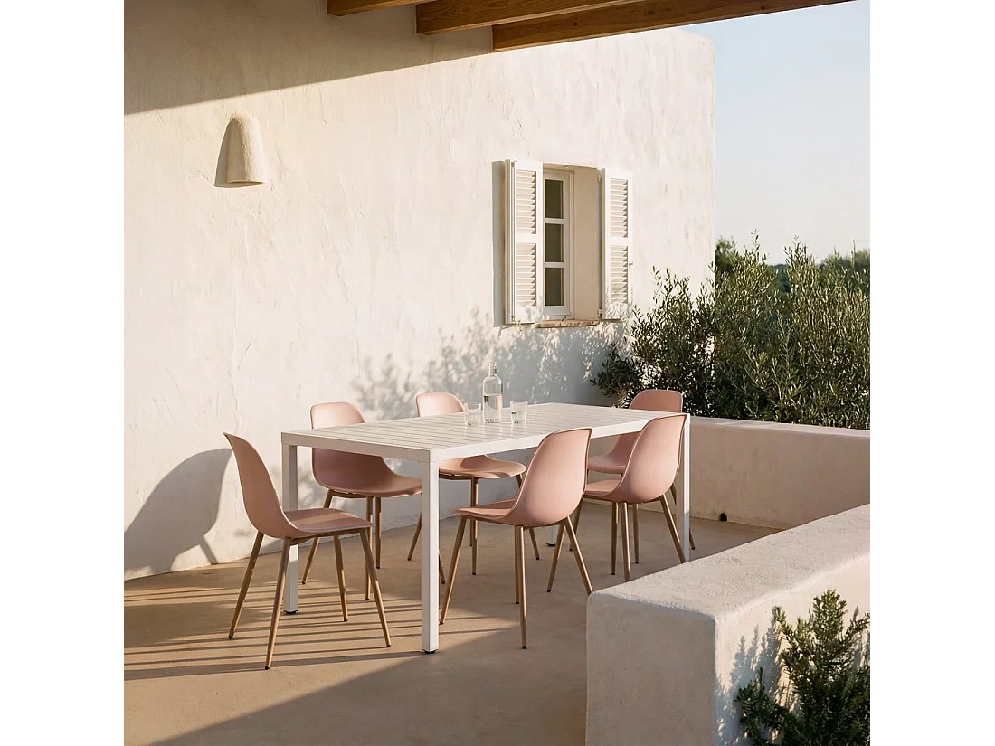 Chaise d'extérieur en plastique rose 45x80 cm-Nina