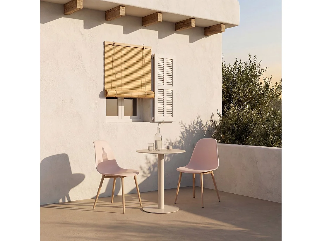 Chaise de jardin en plastique rose 45x80 cm-Nina