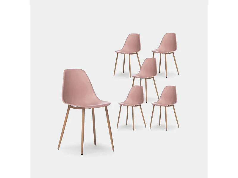 Packs 6 sillas Rosa 45 x 80 cm