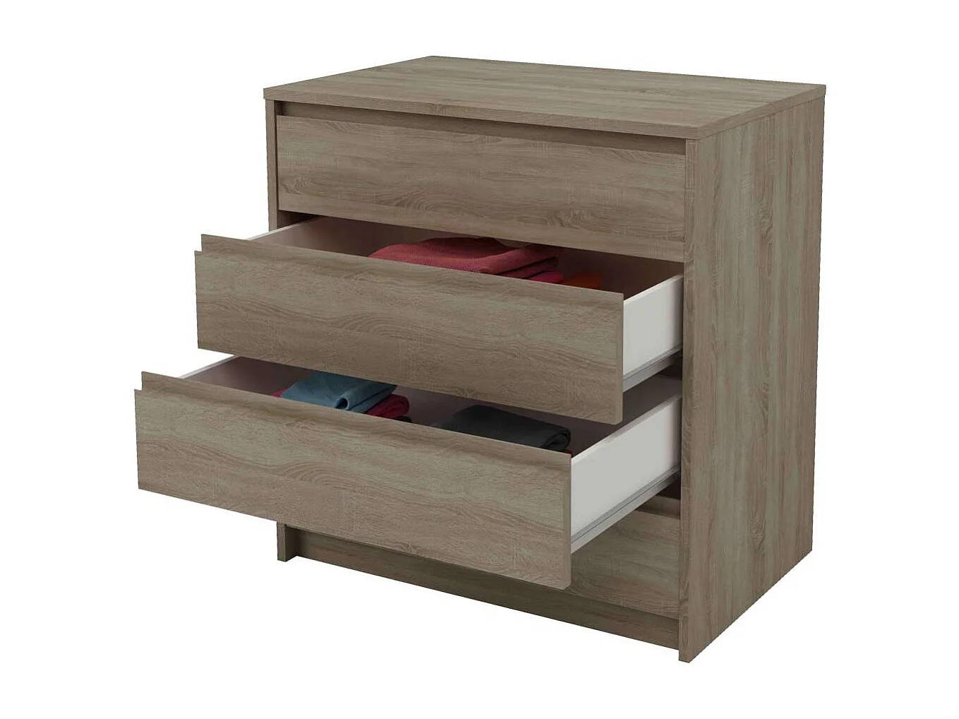 Cajonera 4 cajones Toledo acabado en roble cortez. 74cm(alto) 80cm(ancho) 45cm(fondo)